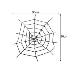 Sztuczna duża pajęczyna czarna halloween dekoracja - 6