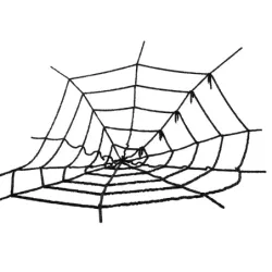 Sztuczna duża pajęczyna czarna halloween dekoracja - 7