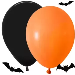 Zestaw balonów halloween czarne pomarańczowe 20szt - 1