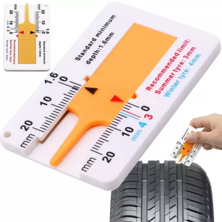Tester miernik wskaźnik zużycia opon głębokości wysokości bieżnika miarka-5907451353288