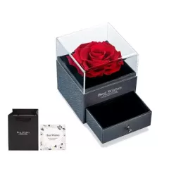 Wieczna róża w pudełku prezent szkatułka szufladka na naszyjnik biżuterię - 2