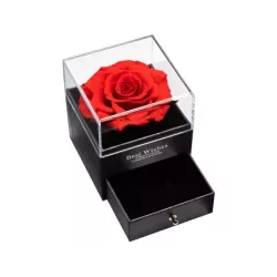 Wieczna róża w pudełku prezent szkatułka szufladka na naszyjnik biżuterię - 3