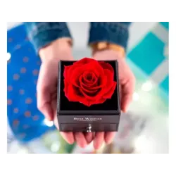 Wieczna róża w pudełku prezent szkatułka szufladka na naszyjnik biżuterię - 8