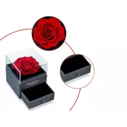 Wieczna róża w pudełku prezent szkatułka szufladka na naszyjnik biżuterię - 10