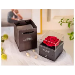 Wieczna róża w pudełku prezent szkatułka szufladka na naszyjnik biżuterię - 11