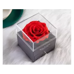 Wieczna róża w pudełku prezent szkatułka szufladka na naszyjnik biżuterię - 12