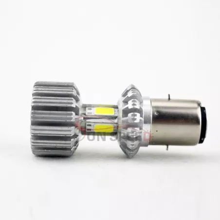 Żarówka motocyklowa BA20D/H6 COB LED 2200lm 24W 4x6w barwa zimna 6500k-