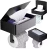 Uchwyt na papier toaletowy z pojemnikiem na chusteczki półką czarny loft wc-5907451353127