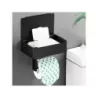 Uchwyt na papier toaletowy z pojemnikiem na chusteczki półką czarny loft wc-5907451353127