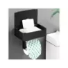 Uchwyt na papier toaletowy z pojemnikiem na chusteczki półką czarny loft wc - 2