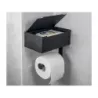 Uchwyt na papier toaletowy z pojemnikiem na chusteczki półką czarny loft wc-5907451353127