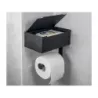 Uchwyt na papier toaletowy z pojemnikiem na chusteczki półką czarny loft wc - 11