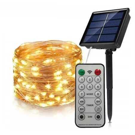 Girlanda solarna drucik linka z pilotem 200 ciepła 20m łezki do oplotu-6902915633868