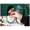 Organizer na biżuterię składany szkatułka ekspozytor lustro stojak zielony - 3