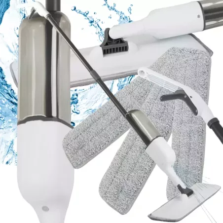 Mop płaski ze spryskiwaczem obrotowy solidny spray 3x zapasowe wkłady-5907451351611