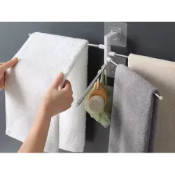 Wieszak na ręczniki łazienkowy obrotowy uchwyt hak - 8