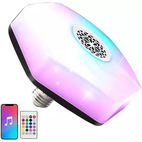 Żarówka kolorowa LED RGB-w głośnik bluetooth pilot-5907451327470