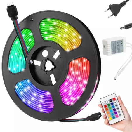 Taśma LED smd 5050 RGB zestaw pilot 5m wodoodporna-5907451331781