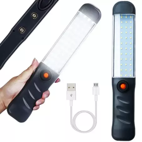 Mocna latarka warsztatowa lampa 48 LED cob USB hak magnes akumulatorowa-5907451353813