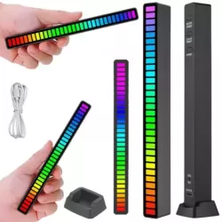 Ledy USB reakcja na dźwięk multikolor neon listwa RGB LED mruga 18 trybów - 1