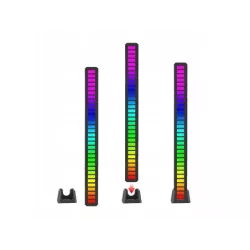 Ledy USB reakcja na dźwięk multikolor neon listwa RGB LED mruga akumulator - 2