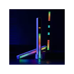 Ledy USB reakcja na dźwięk multikolor neon listwa RGB LED mruga akumulator - 9