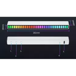 Ledy USB reakcja na dźwięk multikolor neon RGB LED - 9