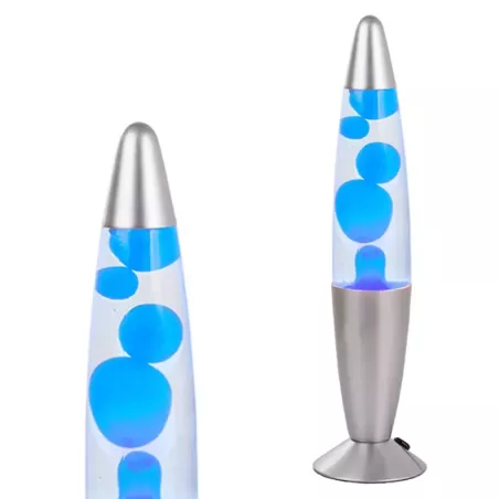 Lampka nocna lampa wodna z woskiem lawa lava niebieska-5907451320419