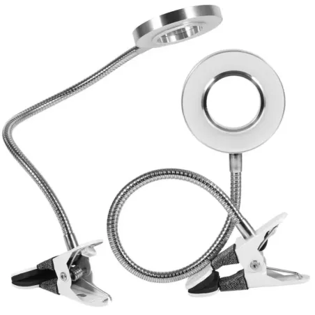 Lampka 24 LED biurkowa kosmetyczna z klipsem klips biała-5907451319505