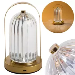 Lampka nocna stołowa kryształ LED lampion dotykowa - 1