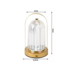 Lampka nocna stołowa kryształ LED lampion dotykowa - 9
