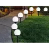 4x lampa solarna ogrodowa kula biała wbijana 10 cm - 2