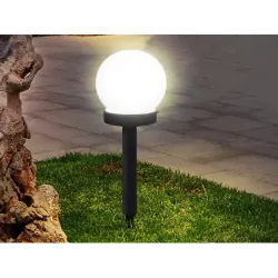 4x lampa solarna ogrodowa kula biała wbijana 10 cm - 5
