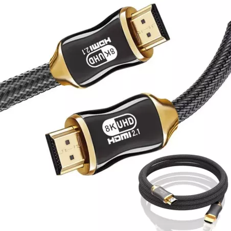 Kabel przewód hdmi 2.1 video ultra high speed 8k 60hz 4k 120hz hq gold 3m-5907451352045