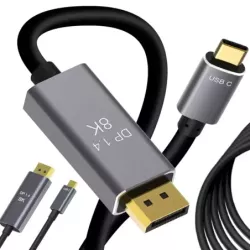 Kabel przewód displayport USB typ-c 1.4 video audio USB-c 8k 4k 2k 1,8m - 1