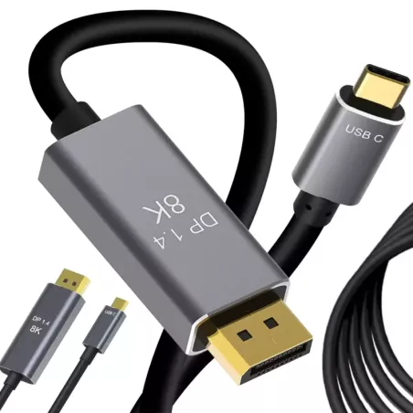 Kabel przewód displayport USB typ-c 1.4 video audio USB-c 8k 4k 2k 1,8m-5907451353592