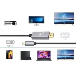 Kabel przewód displayport USB typ-c 1.4 video audio USB-c 8k 4k 2k 1,8m - 5