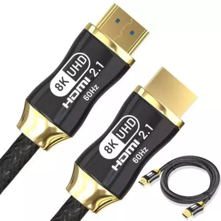 Kabel przewód hdmi 2.1 video ultra high speed 8k 60hz 4k 120hz hq gold 1,5m-5907451352021