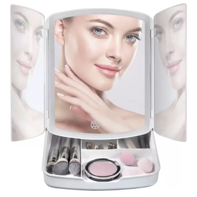 Podświetlane lusterko do makijażu LED kosmetyczne - 1
