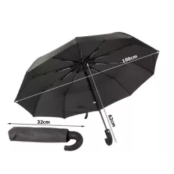 Parasol parasolka składana automat czarny unisex - 13