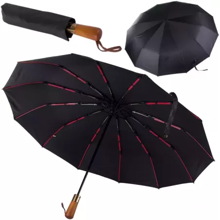 Parasol parasolka składana automat czarny unisex elegancki duży porządny-5907451352168