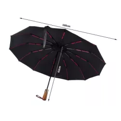 Parasol parasolka składana automat czarny unisex elegancki duży porządny - 13