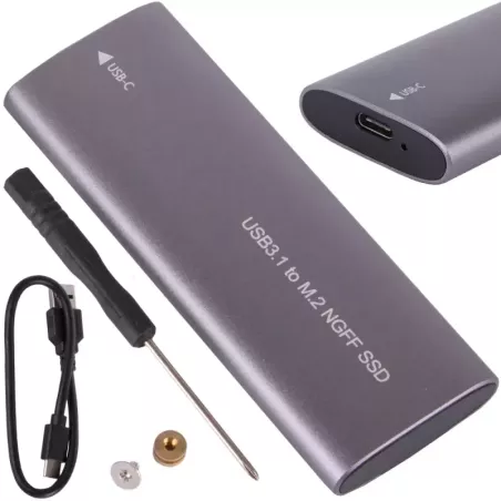 Obudowa adapter dysku kieszeń m.2 sata ngff USB 3.1 USB typ-c 2230-2280mm-5907451352106