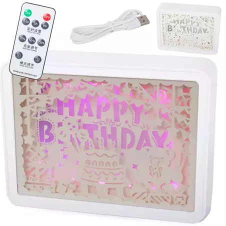 Lampka nocna tablica 3d kolory RGB LED pilot dotyk-5907451335826