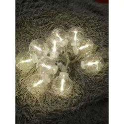 Lampki choinkowe 3m 10kulek po 5cm led światłowodowe białe ciepłe