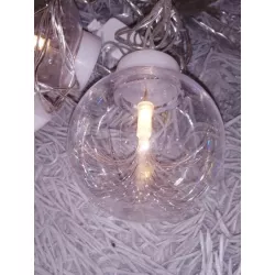 Lampki choinkowe kule led światłowód ciepłe + czapka