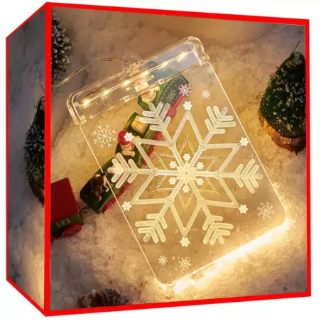 Witraż LED 3d na okno ozdoba lampki świąteczne-5907451338278