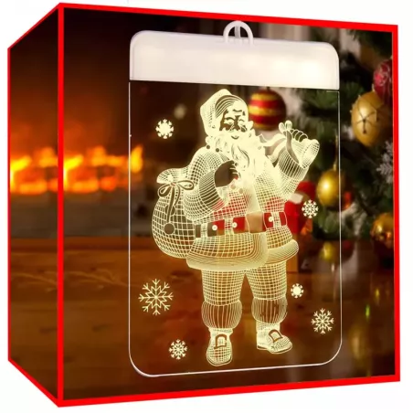 Witraż LED 3d na okno ozdoba lampki świąteczne-5907451338292