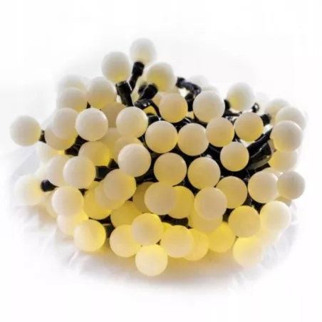 Lampki choinkowe kulki 100 LED-10m białe ciepłe małe kulki led-