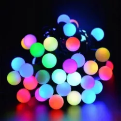 Lampki choinkowe kulki 300 LED 21m RGB kolorowe małe kulki led